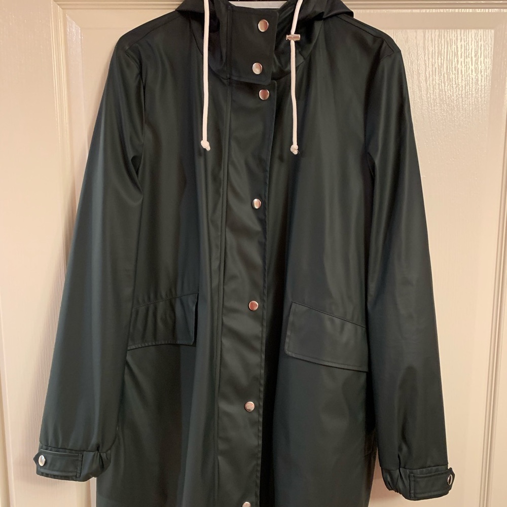 Zara Army Green Rain Parka